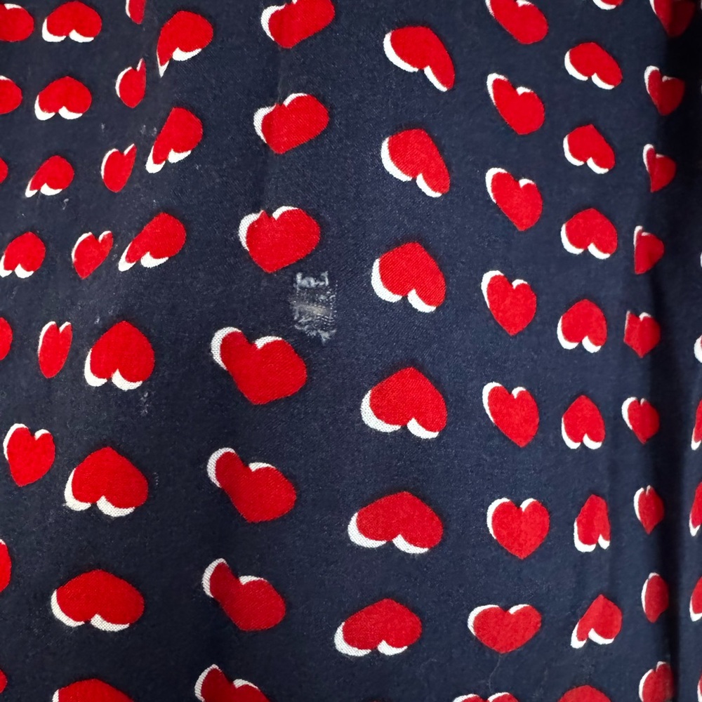Navy Heart Print Valentine’s Artisan NY Blouse Size 2x - Picture 3 of 4